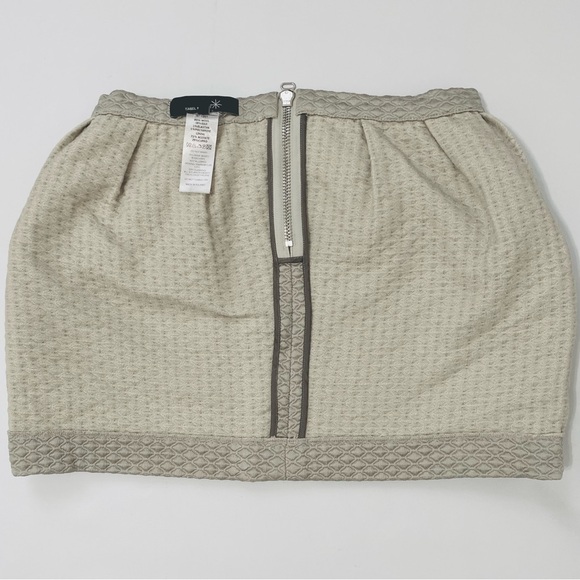 Isabel Marant sz 2 Quilted Mini Skirt Pleated Silver Wool Silk Waist 29" - Picture 4 of 14